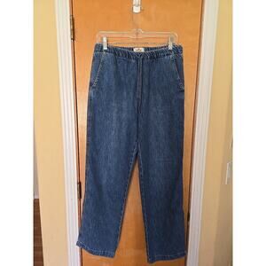 Marine Layer Women’s Size Small The Drawstring Denim Pants Relaxed Fit Blue